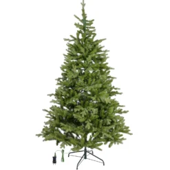 Albero Alpino in finto pino 210 cm, 500 led integrati bianco caldo