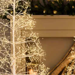 Albero Bianco RICCO, h 2,1 m, 3000 microled bianco caldo, uso interno