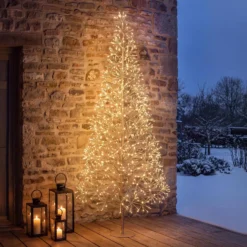 Albero Conico Champagne, h 2,7 m, 1810 led bianco caldo