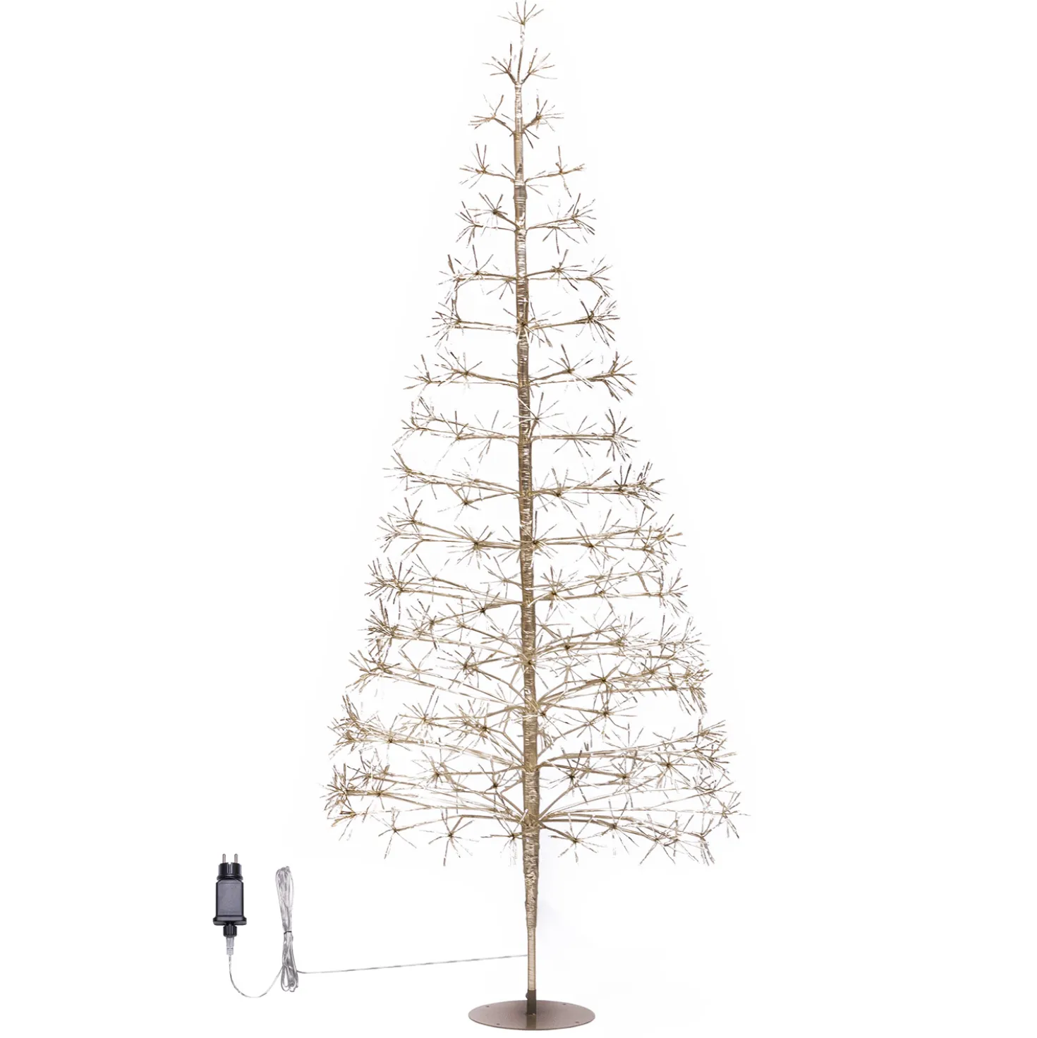 Albero Conico Champagne, h 2,4 m, 1550 led bianco caldo