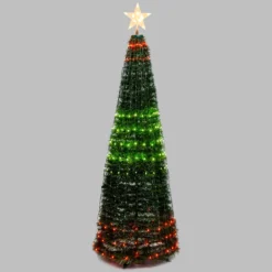 Albero conico ripiegabile h. 210 cm, Gocce di Luce led RGB