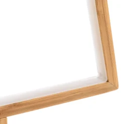 Albero di Natale triangolare in legno naturale, 75 cm, led bianco caldo, uso interno