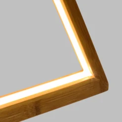 Albero di Natale triangolare in legno naturale, 170 cm, led bianco caldo, uso interno