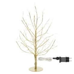Albero luminoso Tiglio champagne 0,45 m, 108 microled bianco caldo e bianco freddo, uso interno