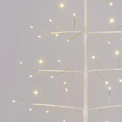 Albero Ramo di Tiglio bianco 2D h 1,2 m, 114 microled, bianco caldo, uso interno