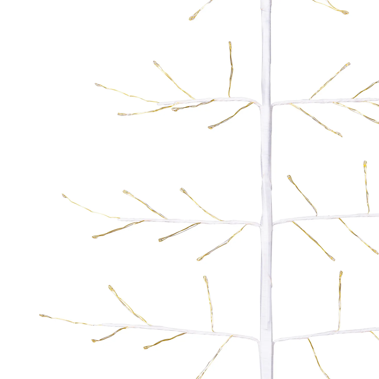 Albero Ramo di Tiglio bianco 2D h 0,9 m, 78 microled, bianco caldo, uso interno