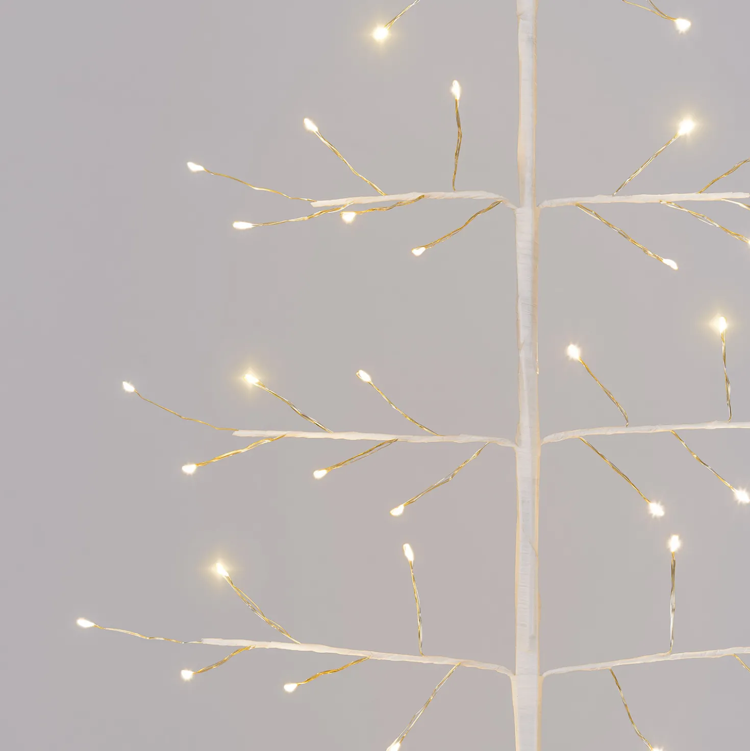 Albero Ramo di Tiglio bianco 2D h 0,9 m, 78 microled, bianco caldo, uso interno