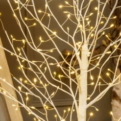 Albero Ramo luminoso Leccio bianco 1,2 m, 336 microled bianco caldo, uso interno