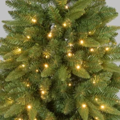 Albero Slim in finto pino 180 cm, 300 led integrati bianco caldo