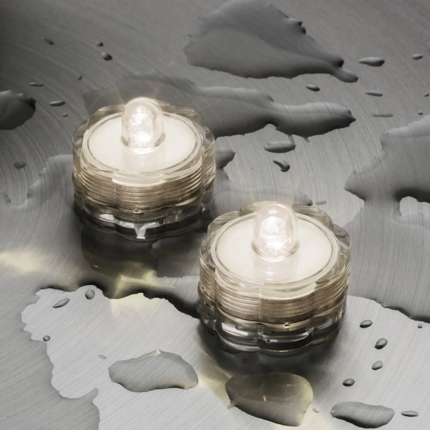 2 candeline led sommergibili, bianco caldo