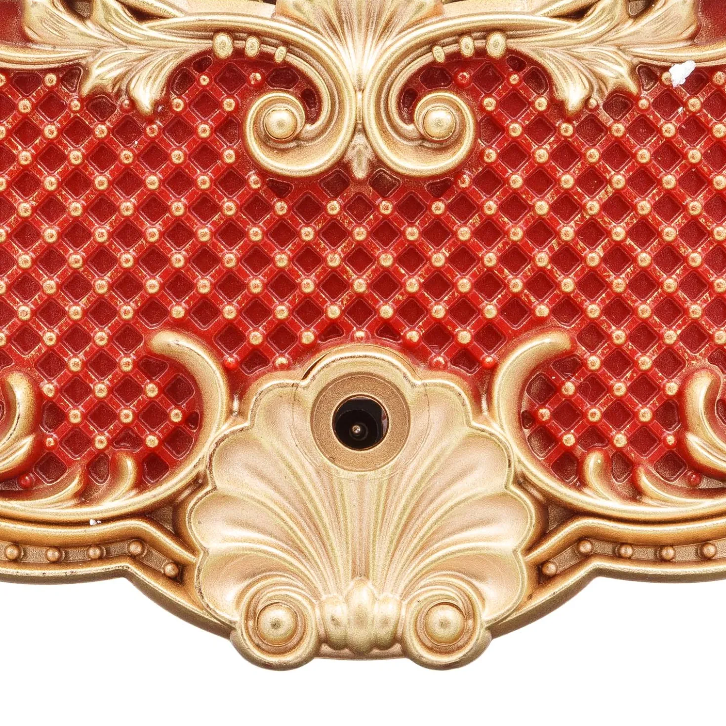 Carrozza Rosso e Oro, glitter scintillanti, h 22 cm, led bianco caldo, musiche natalizie