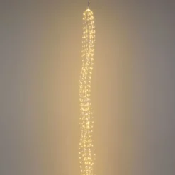 Cascata di luce 5 m, 1500 microled bianco caldo e bianco freddo, cavo argento