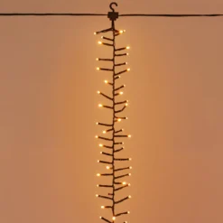 Cascata di luci Connect+ 3 nastri, 300 led bianco caldo, cavo verde, prolungabile