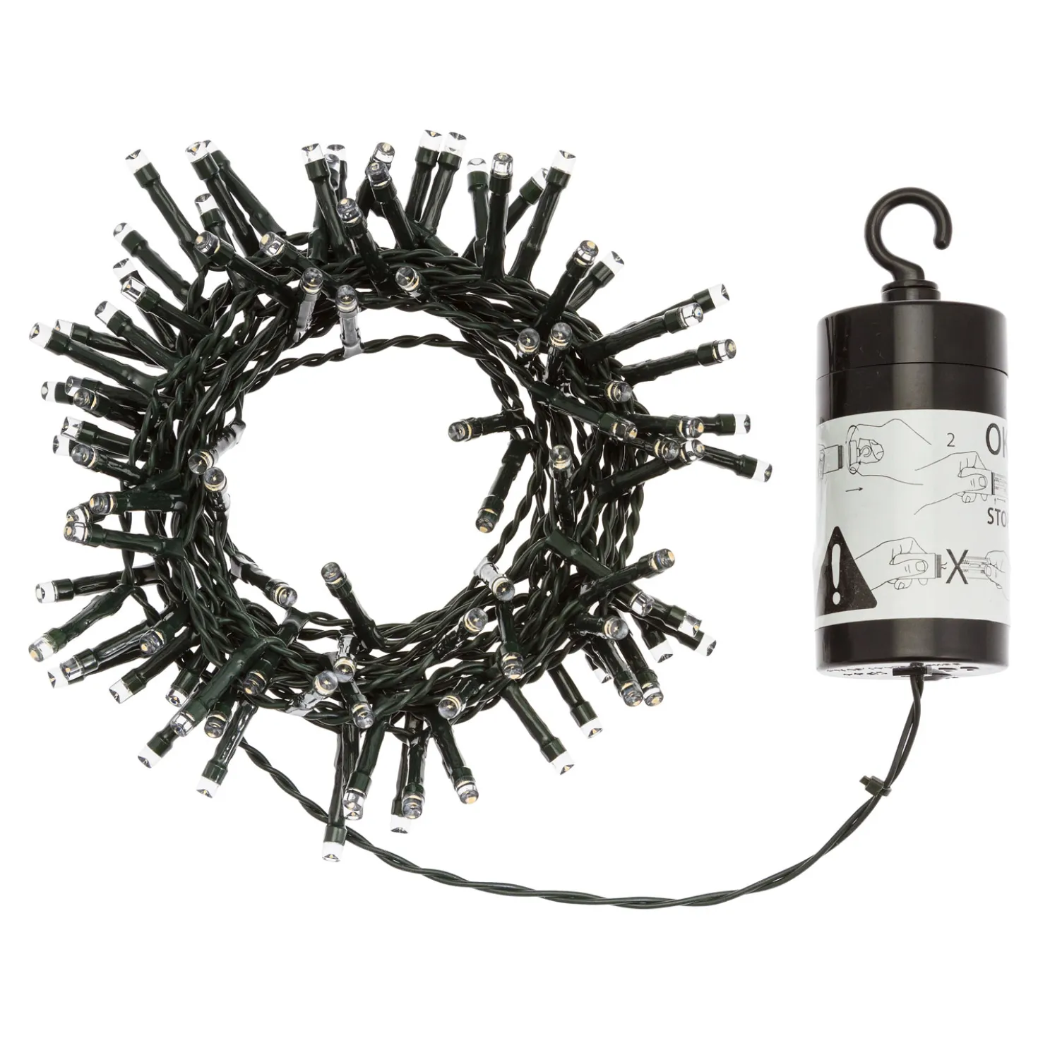 Catena a batteria 3,8 m, 96 led bianco caldo