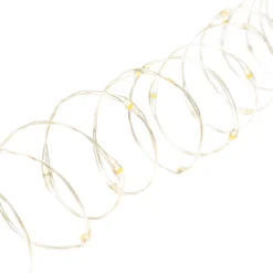 Catena argento 10 m, 200 microled bianco caldo