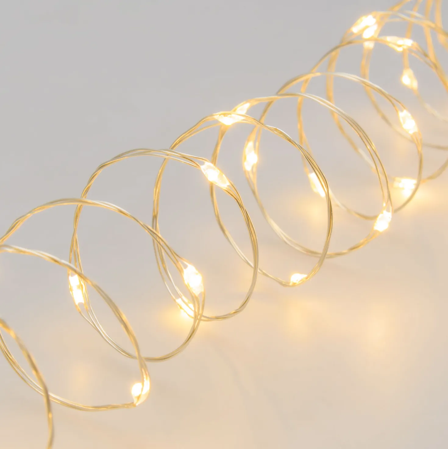 Catena argento 37,5 m, 500 microled bianco caldo