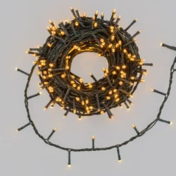 Catena Connect+ 12 m, 240 led bianco caldo, cavo verde, prolungabile