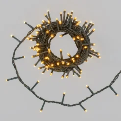 Catena Connect+ 5 m, 100 led bianco caldo, cavo verde, prolungabile