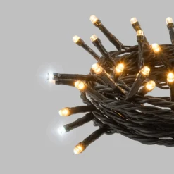Catena Connect+ 5 m, 50 led bianco caldo e bianco freddo, cavo verde, prolungabile