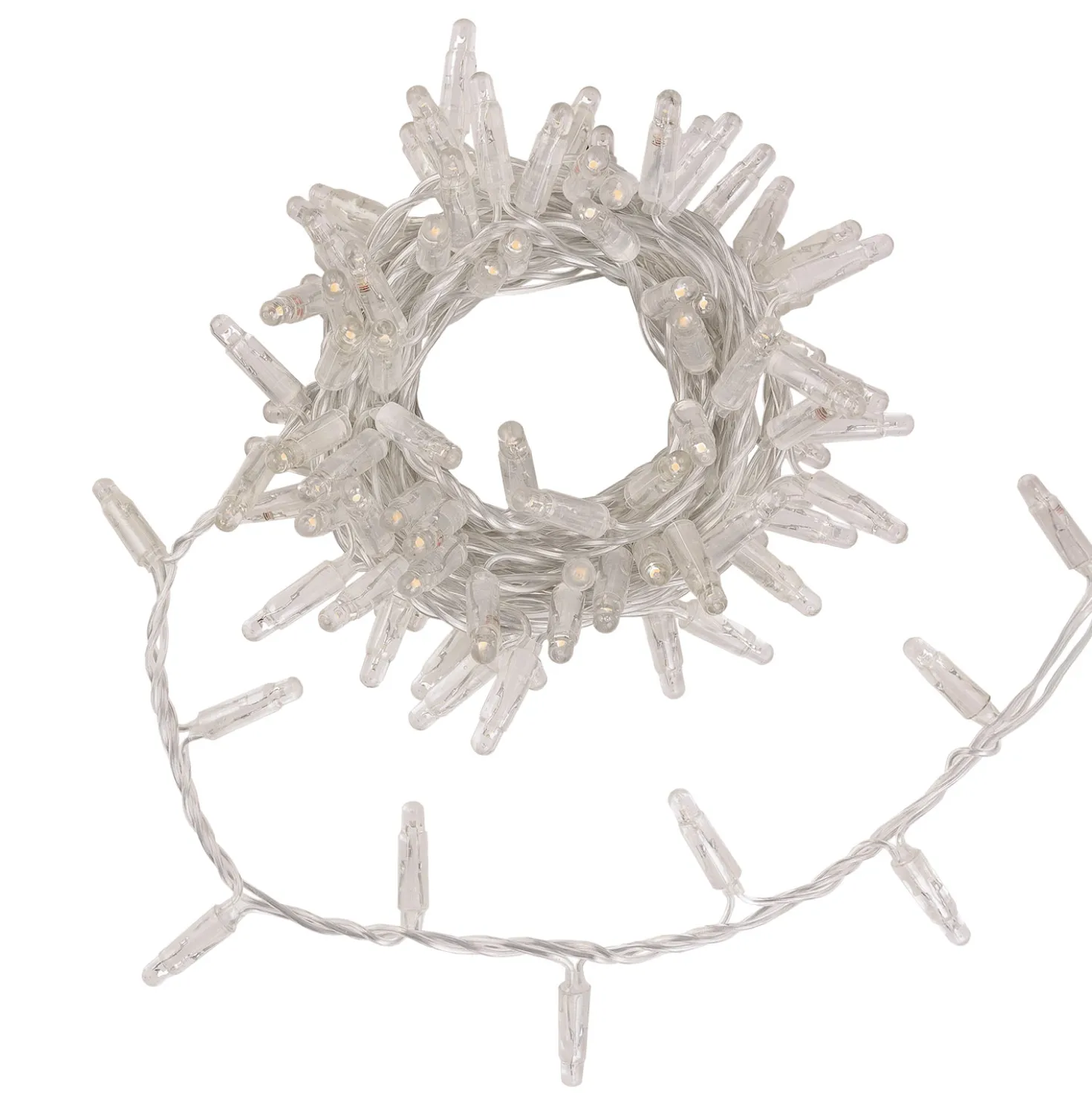 Catena Connect ProLine 36V, 5 m, 100 maxiled bianco caldo, cavo trasparente, prolungabile