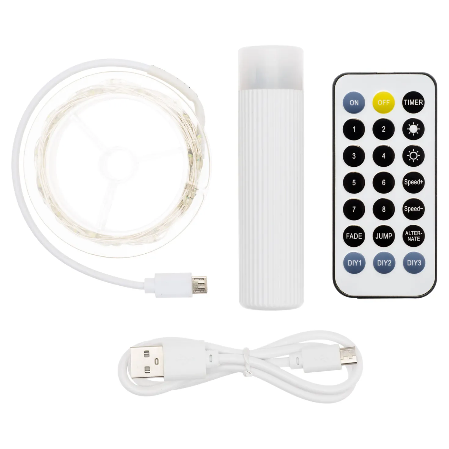 Catena di luci di 9,9 m con Power Bank e ricarica USB, micro led multicolor
