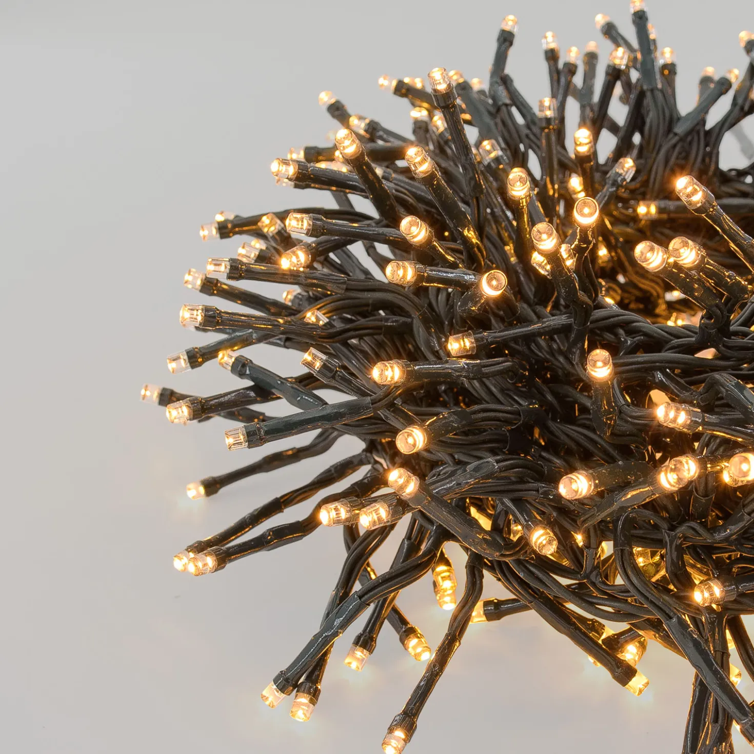 Catena Festone Connect+ 3 m, 300 led bianco caldo, cavo verde, prolungabile