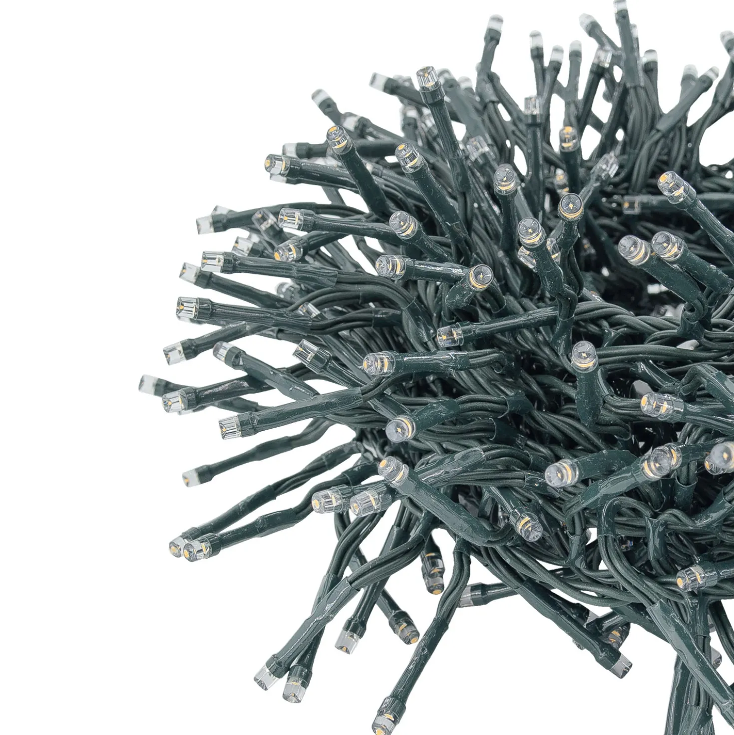 Catena Festone Connect+ 3 m, 300 led bianco caldo e bianco freddo, cavo verde, prolungabile