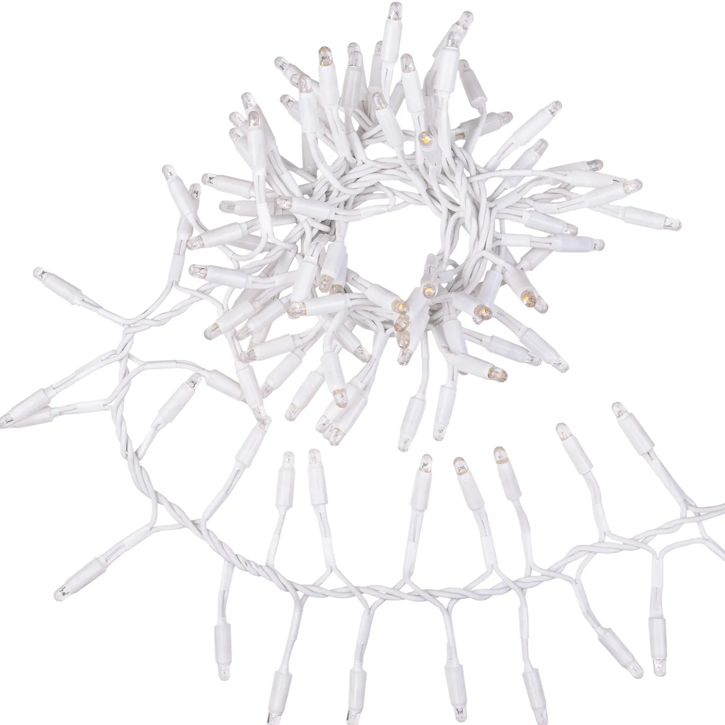 Catena Festone 4 m, 200 maxiled bianco caldo, cavo bianco, prolungabile, IP67