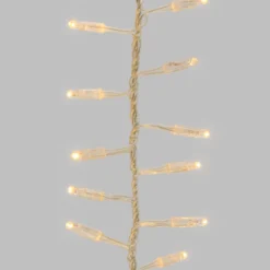 Catena festone 4 m, 192 maxiled bianco caldo, cavo trasparente, prolungabile