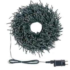 Catena Festone 30 m, 2000 miniled bianco caldo e bianco freddo, cavo verde