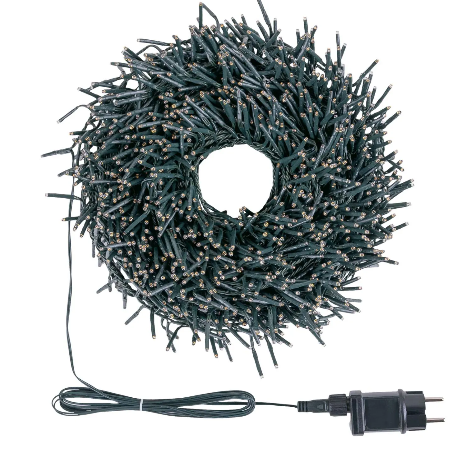 Catena Festone 30 m, 2000 miniled bianco caldo e bianco freddo, cavo verde