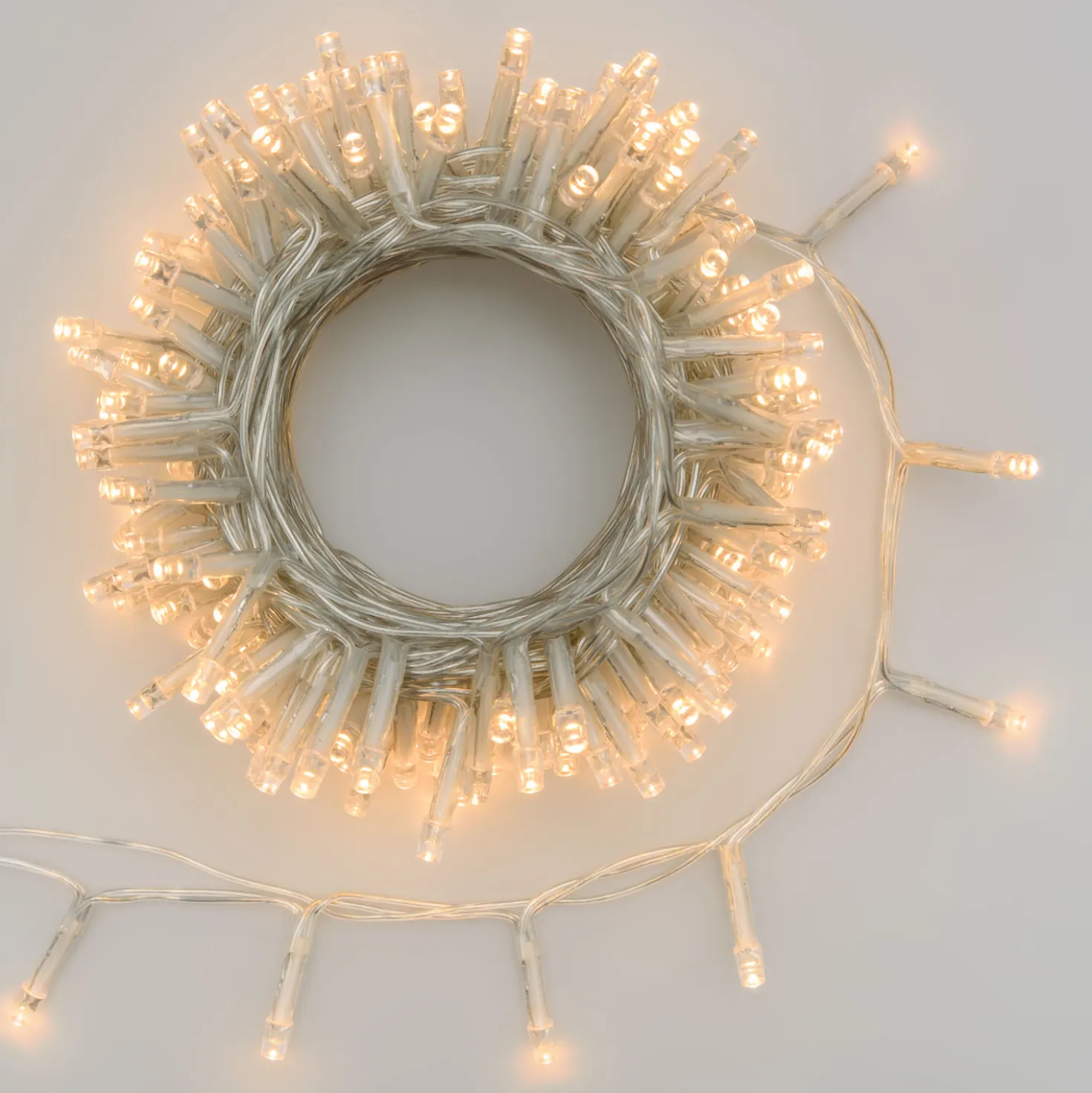 Catena luminosa a batteria, 500 led bianco caldo