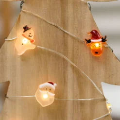 Catena luminosa con 40 decorazioni natalizie a batteria, led bianco caldo
