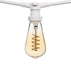 Catena 5 m, 8 lampadine Edison Ø 64 mm di 4 Watt, led a spirale, cavo bianco, prolungabile