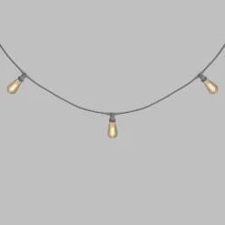 Catena 5 m, 8 lampadine Edison Ø 64 mm di 4 Watt, led a spirale, cavo bianco, prolungabile