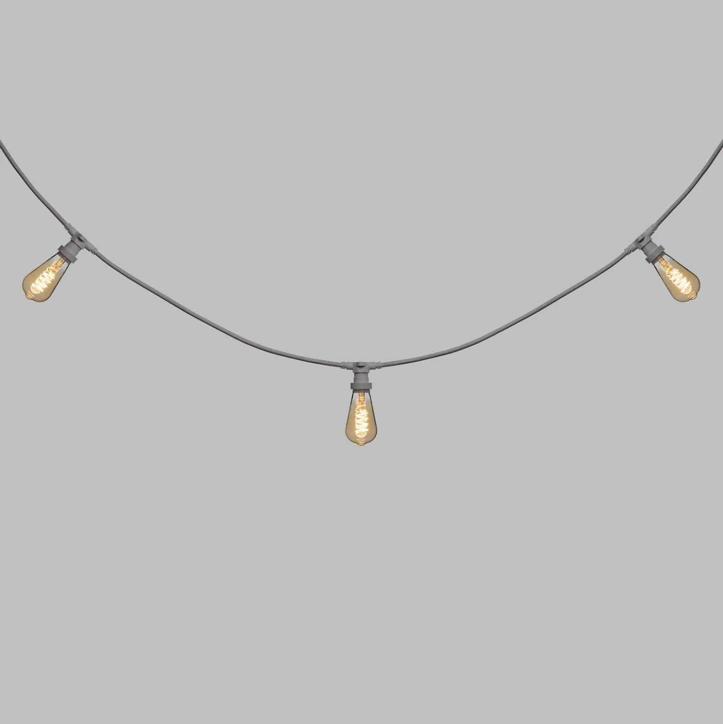 Catena 5 m, 8 lampadine Edison Ø 64 mm di 4 Watt, led a spirale, cavo bianco, prolungabile