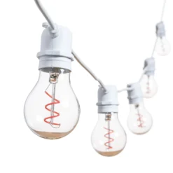 Catena 5 m, 10 lampadine goccia Ø 60 mm, led rosa a spirale, prolungabile