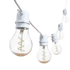 Catena 5 m, 10 lampadine goccia Ø 60 mm, led blu a spirale, prolungabile