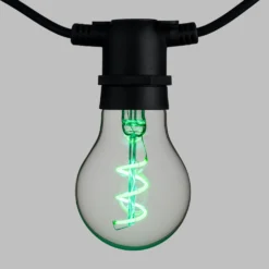 Catena 5 m, 10 lampadine goccia Ø 60 mm, led verde a spirale, prolungabile