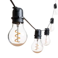 Catena 5 m, 10 lampadine goccia Ø 60 mm, led bianco caldo a spirale, prolungabile
