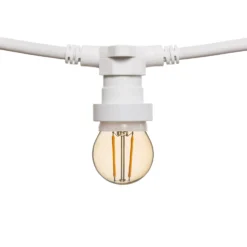 Catena 5 m. 5 lampadine led a globo Ø 45 mm di 2 Watt, cavo bianco, prolungabile