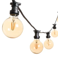 Catena 5 m, 5 lampadine led a globo Ø 95 mm da 4 Watt, cavo nero, prolungabile