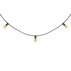 Catena 5 m, 5 lampadine led a goccia Ø 60 mm di 4 Watt, dimmerabili, cavo nero, prolungabile