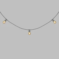 Catena 5 m, 8 lampadine led a goccia Ø 60 mm di 4 Watt, cavo bianco, prolungabile