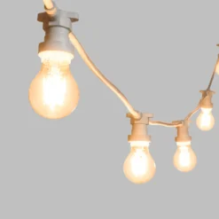 Catena 5 m, 5 lampadine led a goccia Ø 60 mm 4 Watt, dimmerabili, cavo bianco, prolungabile