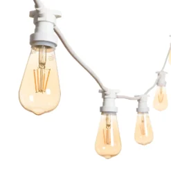Catena 5 m, 5 lampadine led Edison Ø 64 mm di 4 watt dimmerabili, cavo bianco, prolungabile