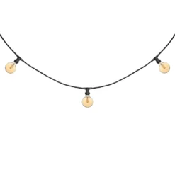 Catena 5 m, 16 lampadine led globo Ø 95 mm di 4 Watt, cavo nero, prolungabile