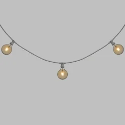 Catena 5 m, 8 lampadine led globo Ø 125 mm di 4 Watt, cavo bianco, prolungabile