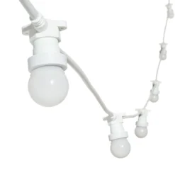 Catena 5 m, 8 lampadine led globo Ø 45 mm in plastica bianca di 1,2 Watt, prolungabile