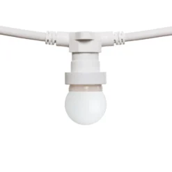 Catena 5 m, 8 lampadine led globo Ø 45 mm in plastica bianca di 1,2 Watt, prolungabile